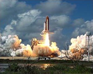 Photo of Space Shuttle launch in 1988 by NASA