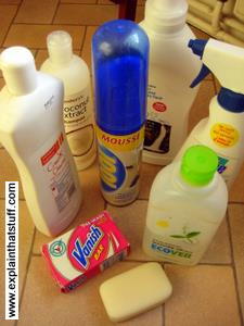 Selection of household detergents