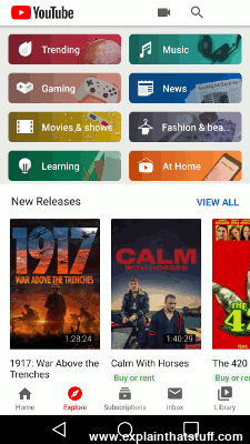 YouTube Android app screen shot